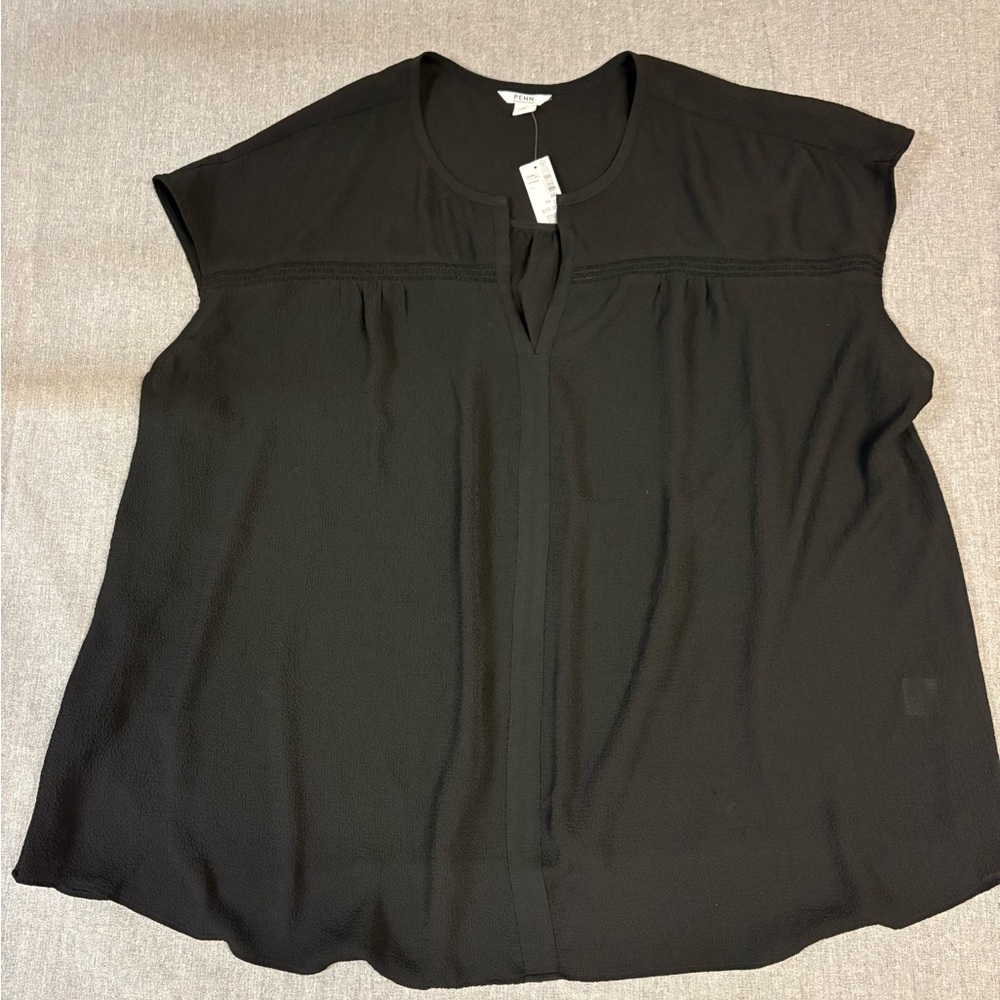 Penningtons Black Cap Sleeve Blouse